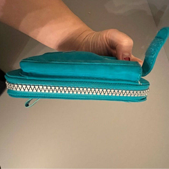Kipling Turquoise Blue Multi-pocket Folded Zipped Wallet - Picture 10 of 11